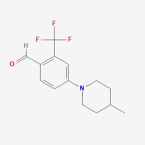 molecular formula C14H16F3NO B12064759 4-(4-Methylpiperidin-1-yl)-2-(trifluoromethyl)benzaldehyde 