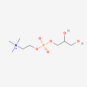 molecular formula C8H21NO6P+ B1206476 2-(((2,3-Dihydroxypropoxy)(hydroxy)phosphoryl)oxy)-N,N,N-trimethylethan-1-aminium CAS No. 563-24-6