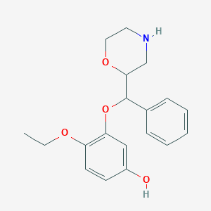 molecular formula C19H23NO4 B12065091 4-Ethoxy-3-(morpholin-2-yl(phenyl)methoxy)phenol 