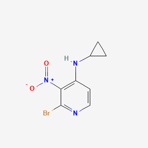 molecular formula C8H8BrN3O2 B12065119 2-Bromo-4-(cyclopropylamino)-3-nitropyridine CAS No. 1396554-43-0