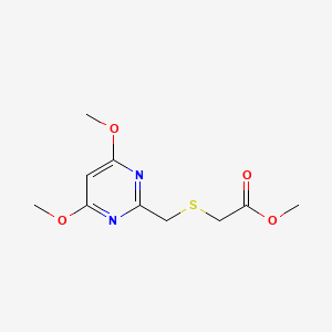 molecular formula C10H14N2O4S B12065154 Methyl 2-[[(4,6-Dimethoxypyrimidin-2-yl)methyl]thio]ethanoate CAS No. 1017793-63-3