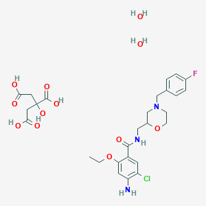 molecular formula C₂₇H₃₇ClFN₃O₁₂ B120652 Mosapride citrate dihydrate CAS No. 636582-62-2