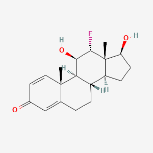molecular formula C19H25FO3 B1206529 12alpha-Fluoro-11beta,17beta-dihydroxyandrosta-1,4-dien-3-one CAS No. 1649-21-4