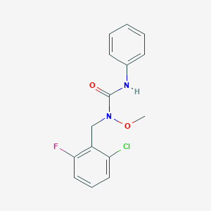 molecular formula C15H14ClFN2O2 B120654 1-(2-Chloro-6-fluorobenzyl)-1-methoxy-3-phenylurea CAS No. 149281-95-8