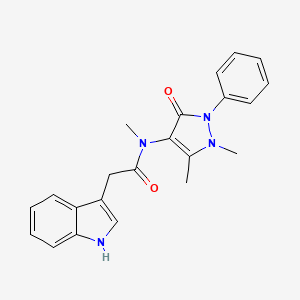 1H-Indole-3-acetamide, N-(2,3-dihydro-1,5-dimethyl-3-oxo-2-phenyl-1H-pyrazol-4-yl)-N-methyl-