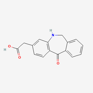 molecular formula C16H13NO3 B1206547 5,6-Dihydro-11-oxodibenz(b,e)azepine-3-acetic acid CAS No. 78382-91-9