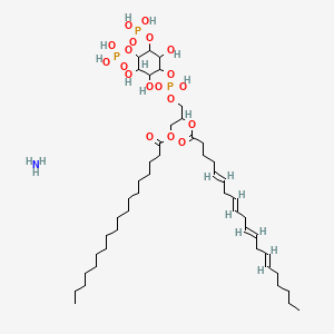 molecular formula C47H88NO19P3 B12065553 azane;[1-[hydroxy-(2,3,6-trihydroxy-4,5-diphosphonooxycyclohexyl)oxyphosphoryl]oxy-3-octadecanoyloxypropan-2-yl] (5E,8E,11E,14E)-icosa-5,8,11,14-tetraenoate 