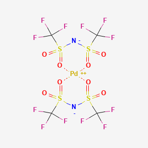 molecular formula C4F12N2O8PdS4 B12065670 Palladium, bis[1,1,1-trifluoro-N-[(trifluoromethyl)sulfonyl-kappaO]methanesulfonamidato-kappaO]-, (SP-4-1)- CAS No. 207861-64-1