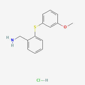 molecular formula C14H16ClNOS B12065696 Benzenemethanamine, 2-((3-methoxyphenyl)thio)-, hydrochloride CAS No. 127905-99-1
