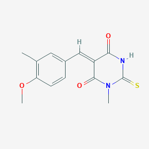 (5Z)-5-[(4-methoxy-3-methylphenyl)methylidene]-1-methyl-2-sulfanylidene-1,3-diazinane-4,6-dione