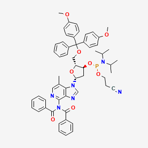 molecular formula C56H59N6O8P B12065845 Benzamide, N-benzoyl-N-[1-[5-O-[bis(4-methoxyphenyl)phenylmethyl]-3-O-[[bis(1-methylethyl)amino](2-cyanoethoxy)phosphino]-2-deoxy-beta-D-erythro-pentofuranosyl]-7-methyl-1H-imidazo[4,5-c]pyridin-4-yl]- CAS No. 1031750-37-4