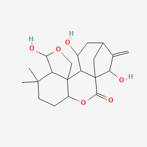 molecular formula C20H28O6 B12066057 Enmein, 1-deoxo-13-deoxy-1,5-dihydroxy-, (1alpha,5alpha)- 
