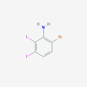 molecular formula C6H4BrI2N B12066088 Benzenamine, 6-bromo-2,3-diiodo- CAS No. 1823918-03-1