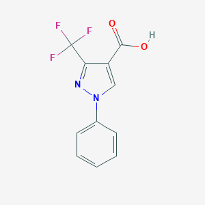 molecular formula C11H7F3N2O2 B120661 1-苯基-3-(三氟甲基)-1H-吡唑-4-羧酸 CAS No. 142818-01-7