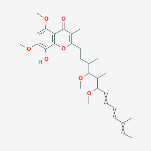 molecular formula C30H42O7 B1206613 2-(4,6-Dimethoxy-3,5,11-trimethyltrideca-7,9,11-trienyl)-8-hydroxy-5,7-dimethoxy-3-methylchromen-4-one 