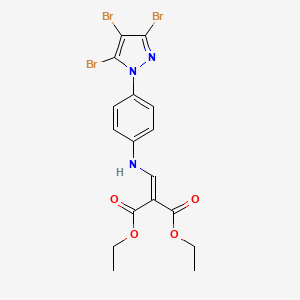 molecular formula C17H16Br3N3O4 B12066152 Propanedioic acid, 2-[[[4-(3,4,5-tribromo-1H-pyrazol-1-yl)phenyl]amino]methylene]-, 1,3-diethyl ester CAS No. 219793-86-9