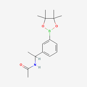 molecular formula C16H24BNO3 B12066196 N-{1-[3-(tetramethyl-1,3,2-dioxaborolan-2-yl)phenyl]ethyl}acetamide 