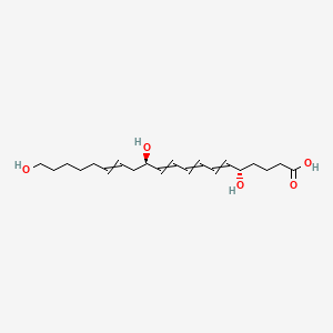molecular formula C20H32O5 B1206630 (5S,12R)-5,12,20-trihydroxyicosa-6,8,10,14-tetraenoic acid 