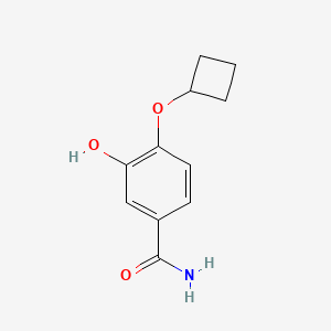 molecular formula C11H13NO3 B12066315 4-Cyclobutoxy-3-hydroxy-benzamide 