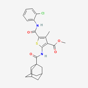 molecular formula C25H27ClN2O4S B12066408 Methyl 2-(adamantane-1-carboxamido)-5-((2-chlorophenyl)carbamoyl)-4-methylthiophene-3-carboxylate 
