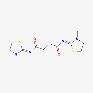 molecular formula C12H18N4O2S2 B1206644 N,N'-Bis(3-methyl-2-thiazolidinylidene)succinamide CAS No. 65400-75-1