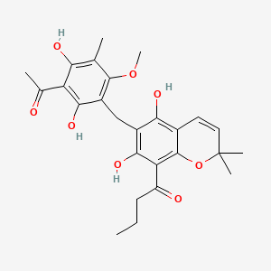 molecular formula C26H30O8 B1206647 Butyrylmallotochromene CAS No. 116979-51-2