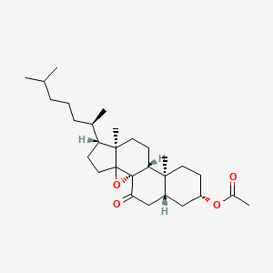 molecular formula C29H46O4 B1206657 3beta-Acetoxy-8alpha,14alpha-epoxy-5alpha-cholestan-7-one CAS No. 16780-48-6