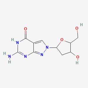molecular formula C10H13N5O4 B12066573 6-Amino-2-(2-deoxy-beta-D-ribofuranosyl)-2,5-dihydro-4H-pyrazolo-[3,4-D]pyrimidin-4-one 