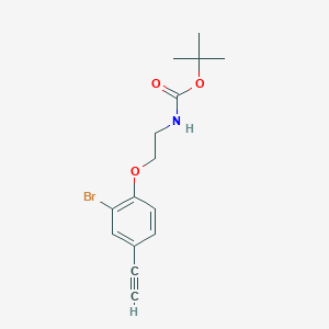 molecular formula C15H18BrNO3 B12066676 [2-(2-Bromo-4-ethynyl-phenoxy)-ethyl]-carbamic acid tert-butyl ester 