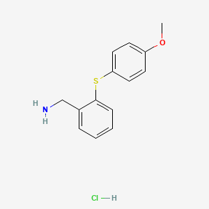 molecular formula C14H16ClNOS B12066907 Benzenemethanamine, 2-((4-methoxyphenyl)thio)-, hydrochloride CAS No. 127906-00-7