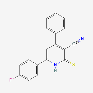 molecular formula C18H11FN2S B1206693 6-(4-Fluorophenyl)-4-phenyl-3-cyanopyridine-2(1H)-thione 
