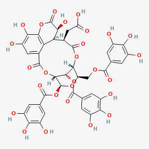 2-[(4R,5S,7R,8R,11R,12S,13S,21S)-13,17,18-trihydroxy-2,10,14-trioxo-5,21-bis[(3,4,5-trihydroxybenzoyl)oxy]-7-[(3,4,5-trihydroxybenzoyl)oxymethyl]-3,6,9,15-tetraoxatetracyclo[10.7.1.14,8.016,20]henicosa-1(19),16(20),17-trien-11-yl]acetic acid