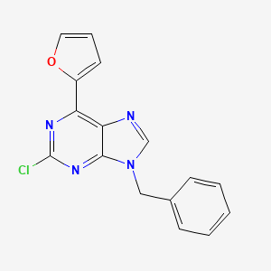 molecular formula C16H11ClN4O B1206704 9-Benzyl-2-chloro-6-(2-furyl)purine 