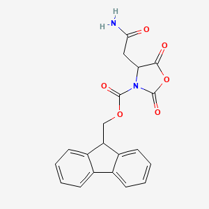molecular formula C20H16N2O6 B12067067 9H-fluoren-9-ylmethyl 4-(2-amino-2-oxoethyl)-2,5-dioxo-1,3-oxazolidine-3-carboxylate 