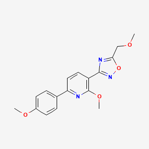 molecular formula C17H17N3O4 B1206708 3-[2-Methoxy-6-(4-methoxyphenyl)-3-pyridinyl]-5-(methoxymethyl)-1,2,4-oxadiazole 