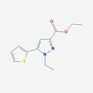 molecular formula C12H14N2O2S B12067100 Ethyl 1-ethyl-5-(thiophen-2-yl)-1H-pyrazole-3-carboxylate 