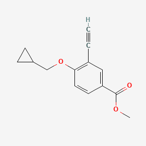 molecular formula C14H14O3 B12067242 Methyl 4-(cyclopropylmethoxy)-3-ethynylbenzoate 