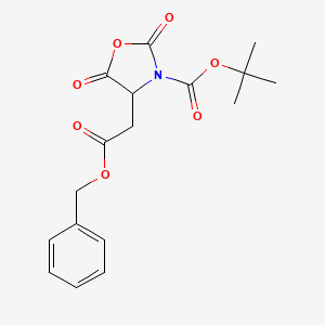 molecular formula C17H19NO7 B12067278 Tert-butyl 2,5-dioxo-4-(2-oxo-2-phenylmethoxyethyl)-1,3-oxazolidine-3-carboxylate 