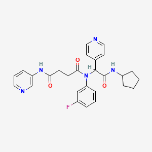 N'-[2-(cyclopentylamino)-2-oxo-1-pyridin-4-ylethyl]-N'-(3-fluorophenyl)-N-(3-pyridinyl)butanediamide