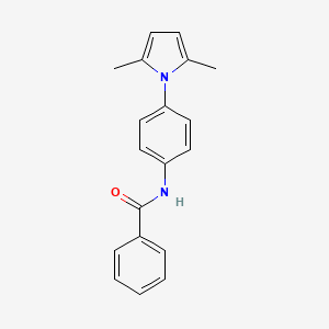 molecular formula C19H18N2O B1206752 N-[4-(2,5-dimethyl-1H-pyrrol-1-yl)phenyl]benzamide 