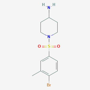 molecular formula C12H17BrN2O2S B12067523 1-(4-Bromo-3-methylbenzenesulfonyl)piperidin-4-amine 