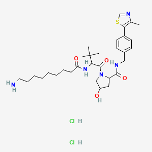 molecular formula C31H49Cl2N5O4S B12067530 1-[2-(9-aminononanoylamino)-3,3-dimethylbutanoyl]-4-hydroxy-N-[[4-(4-methyl-1,3-thiazol-5-yl)phenyl]methyl]pyrrolidine-2-carboxamide;dihydrochloride 