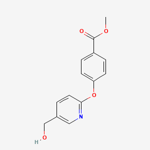 molecular formula C14H13NO4 B12067644 Methyl 4-((5-(hydroxymethyl)pyridin-2-yl)oxy)benzoate 