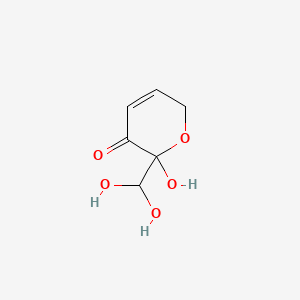 molecular formula C6H8O5 B1206768 2-(Dihydroxymethyl)-2-hydroxy-2H-pyran-3(6H)-one CAS No. 59896-20-7