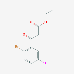 molecular formula C11H10BrIO3 B12067862 Ethyl 3-(2-bromo-5-iodophenyl)-3-oxopropanoate 