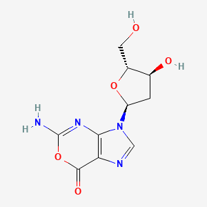 molecular formula C10H12N4O5 B1206788 5-amino-3-[(2S,4S,5R)-4-hydroxy-5-(hydroxymethyl)oxolan-2-yl]imidazo[4,5-d][1,3]oxazin-7-one CAS No. 88899-00-7