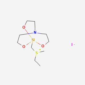 molecular formula C10H22INO3SSi B1206791 Silicon(1+), (ethylmethylsulfonium eta-methylide)((2,2',2''-nitrilotris(ethanolato))(3-)-N,O,O',O'')-, iodide, (TB-5-23)- CAS No. 67349-09-1