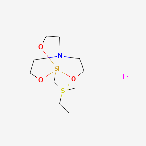 Sulfonium, ethylmethyl(2,8,9-trioxa-5-aza-1-silabicyclo(3.3.3)undec-1-ylmethyl)-, iodide