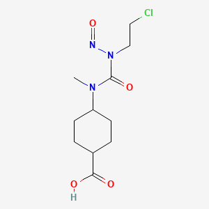 molecular formula C11H18ClN3O4 B1206793 4-[(2-Chloroethyl-nitroso-carbamoyl)-methyl-amino]cyclohexane-1-carboxylic acid CAS No. 87640-31-1