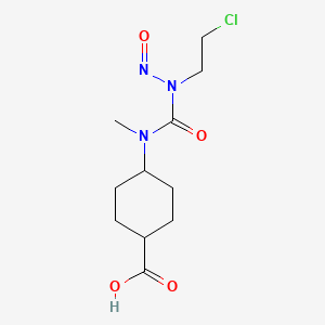 molecular formula C11H18ClN3O4 B1206793 cis-4-((((2-Chloroethyl)nitrosoamino)carbonyl)methylamino)cyclohexanecarboxylic acid CAS No. 87640-31-1